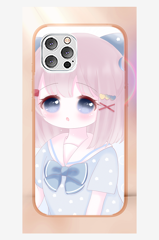 少女图案创意手机壳设计-众图网