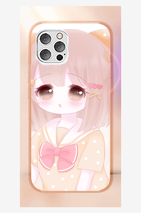 少女图案创意手机壳设计-众图网