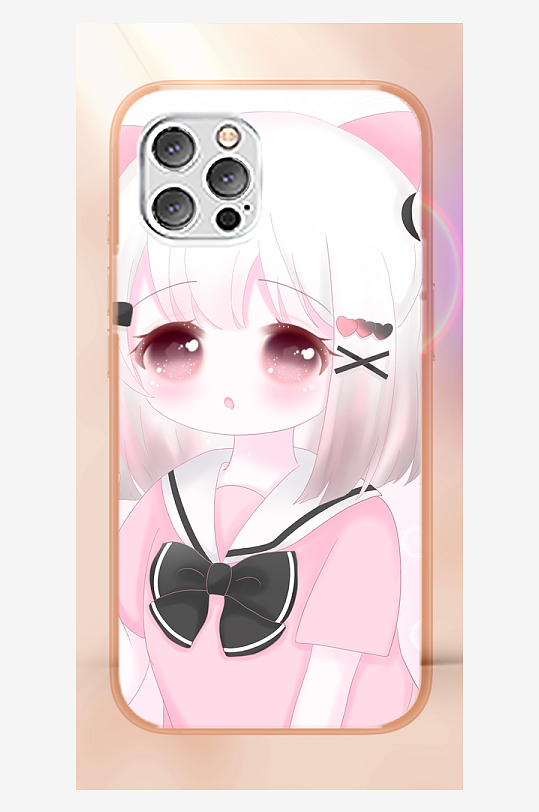 少女图案创意手机壳设计-众图网
