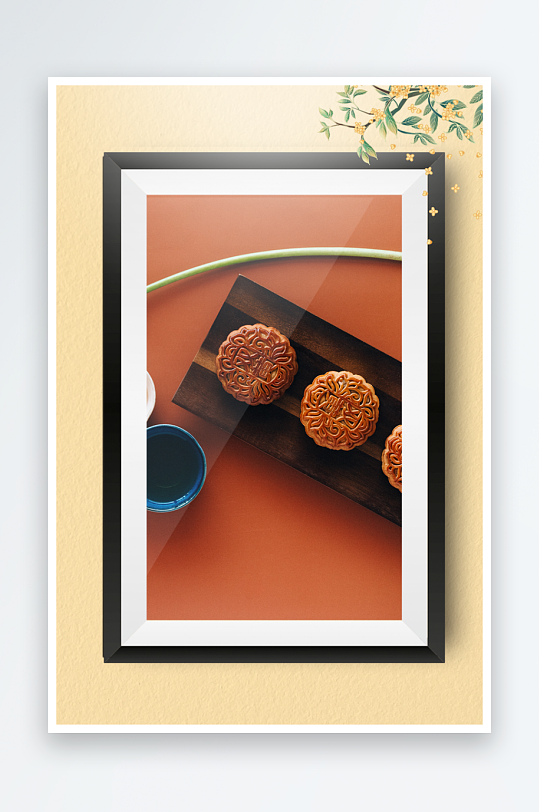 中秋月饼传统糕点装饰画摆件-众图网