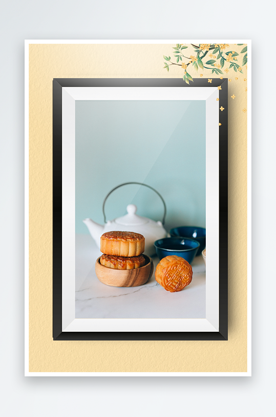 中秋月饼传统糕点装饰画摆件-众图网