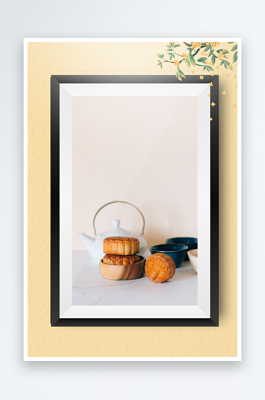 中秋月饼传统糕点装饰画摆件-众图网