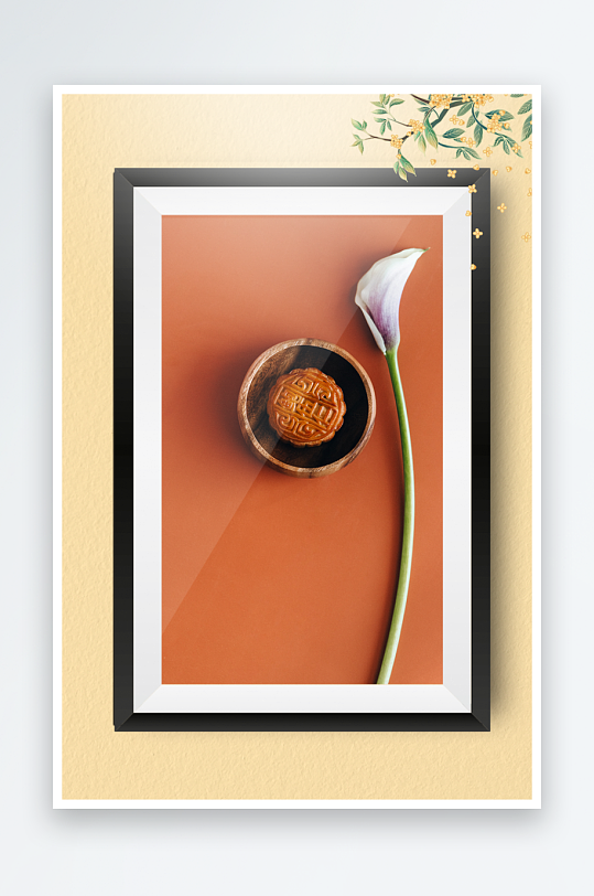 中秋月饼传统糕点装饰画摆件-众图网