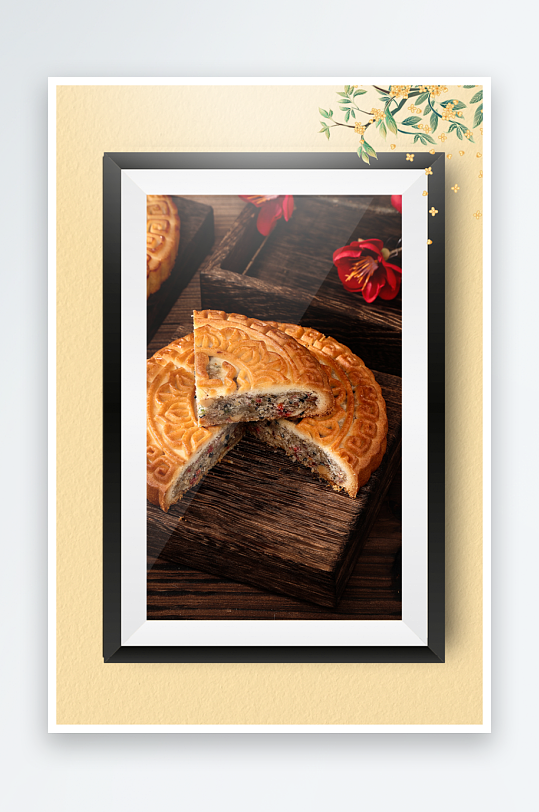 中秋月饼传统糕点装饰画摆件-众图网