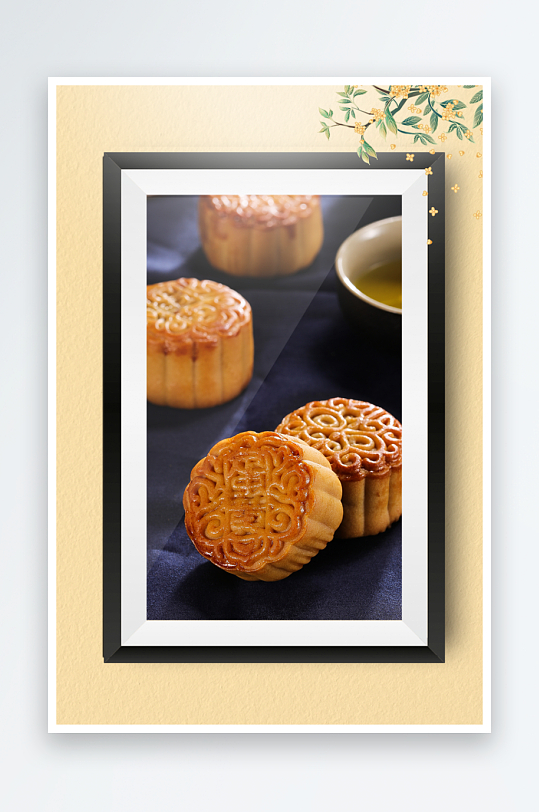 中秋月饼传统糕点装饰画摆件-众图网