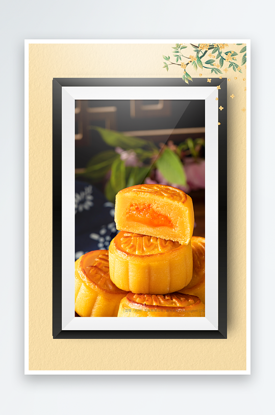 中秋月饼糕点装饰画摆件-众图网