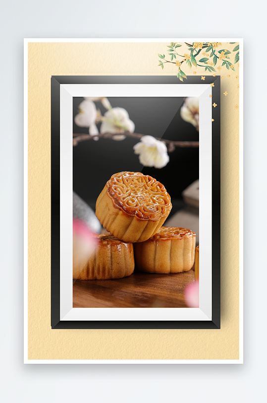 中秋月饼糕点装饰画摆件-众图网