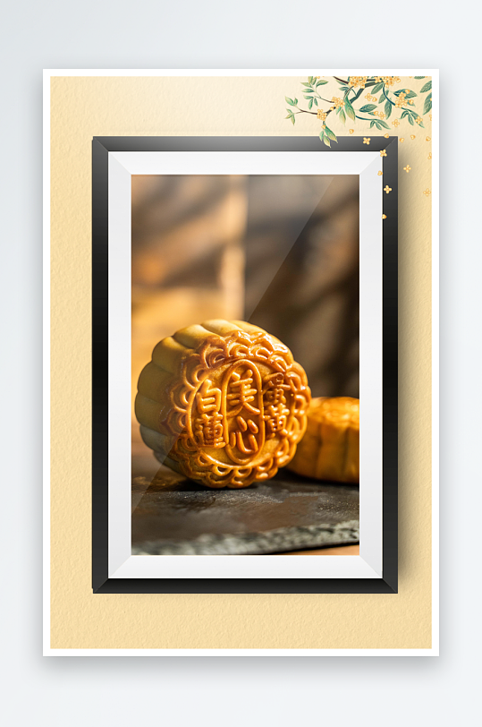 中秋团圆月饼糕点装饰画摆件-众图网
