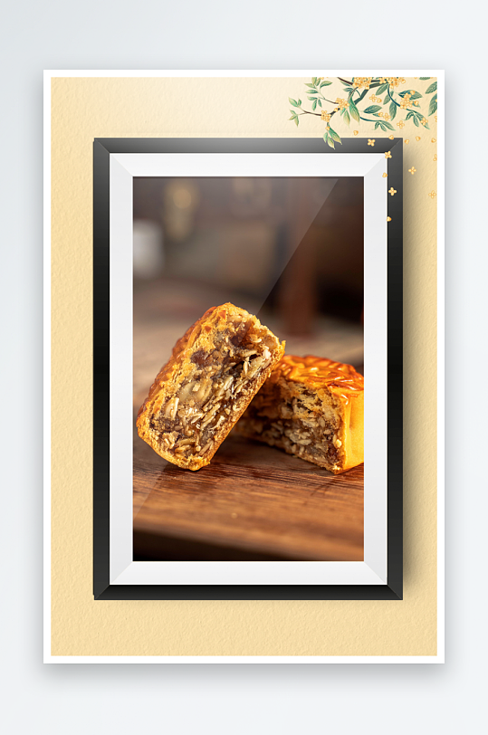 中秋团圆月饼糕点装饰画摆件-众图网