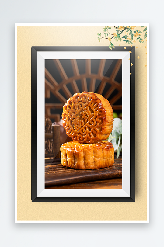 中秋团圆月饼糕点装饰画摆件-众图网