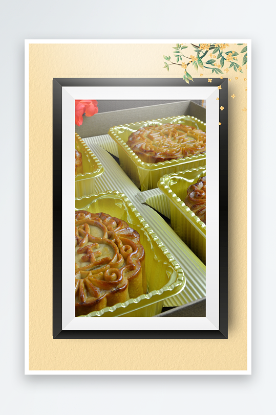 节日中秋团圆月饼糕点装饰画摆件-众图网