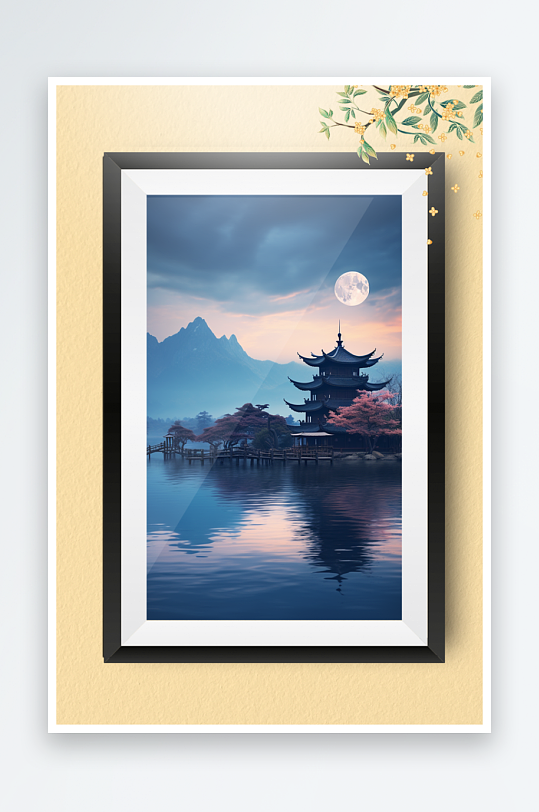 节日中秋团圆装饰画摆件-众图网