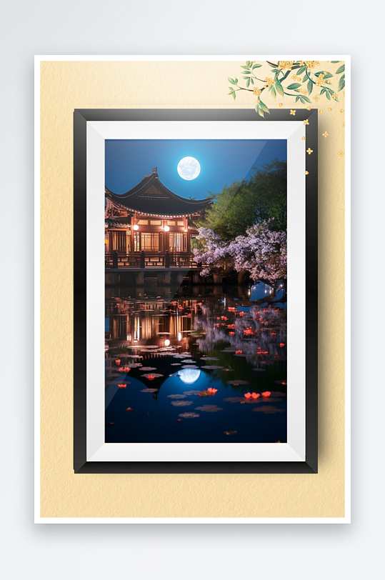 节日中秋团圆装饰画摆件-众图网