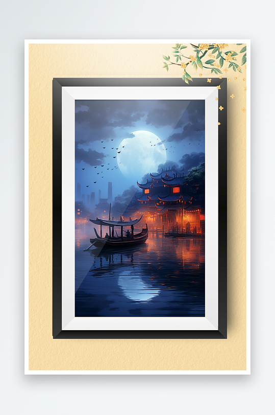 节日中秋团圆装饰画摆件-众图网