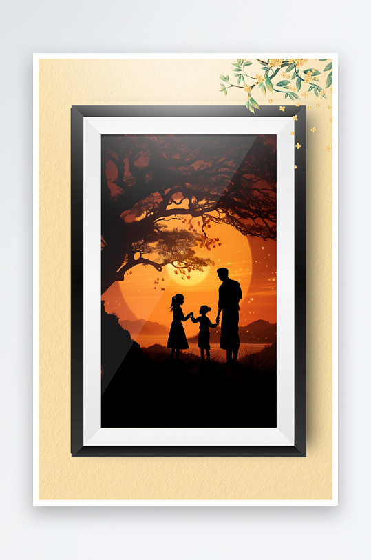 节日中秋团圆装饰画摆件-众图网