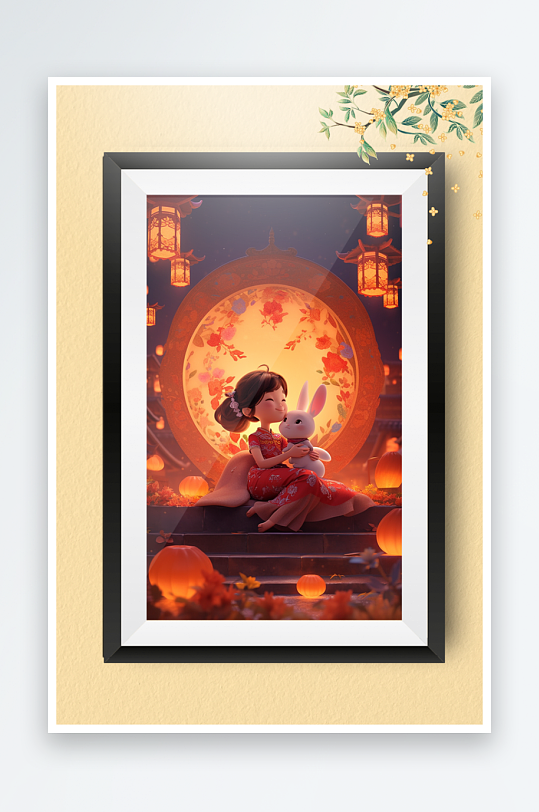 节日中秋团圆装饰画摆件-众图网