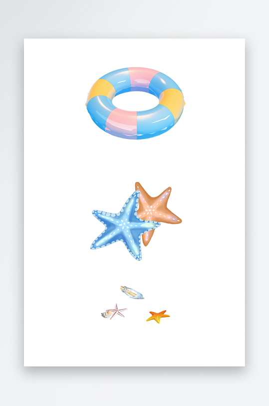 夏天游泳圈派大星卡通插画