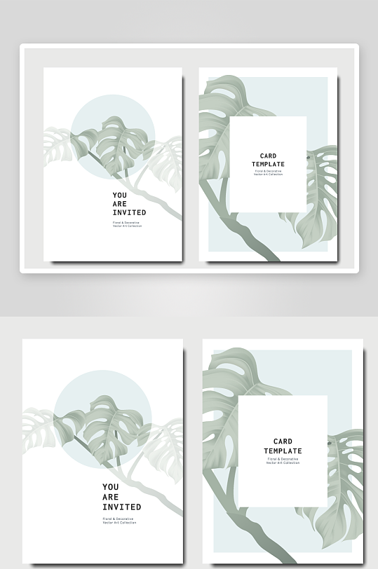 创意大气植物卡片背景-众图网