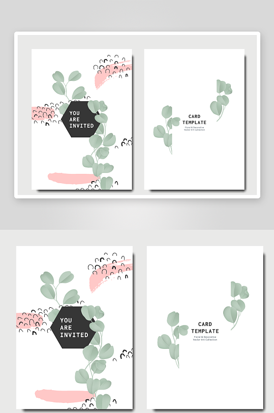 创意大气植物卡片背景-众图网