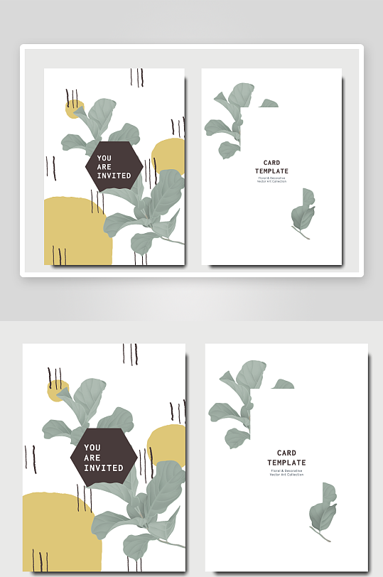 创意大气植物卡片背景-众图网