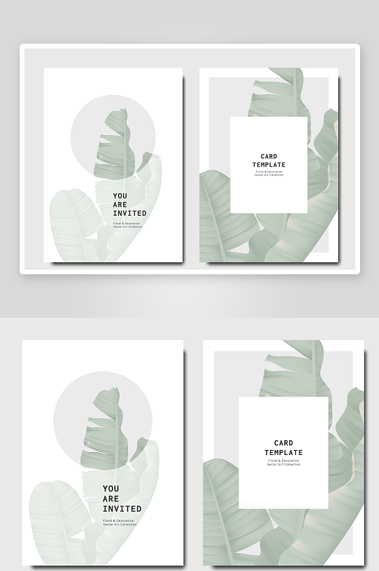 创意大气植物卡片背景-众图网