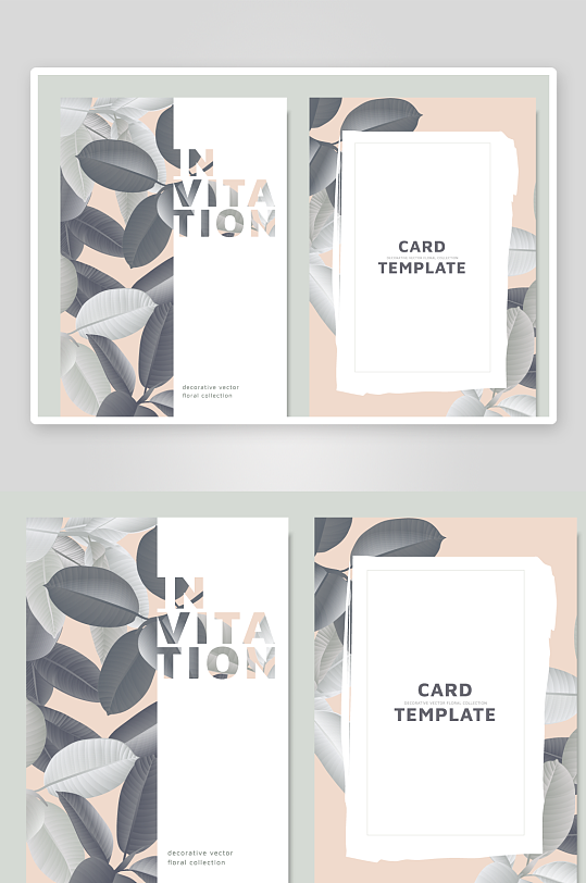 创意大气植物卡片背景-众图网