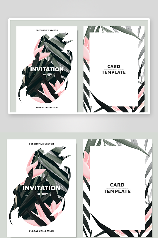 创意大气植物卡片背景-众图网