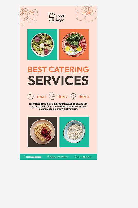 小清新手绘卡通可爱创意手机海报设计-众图网