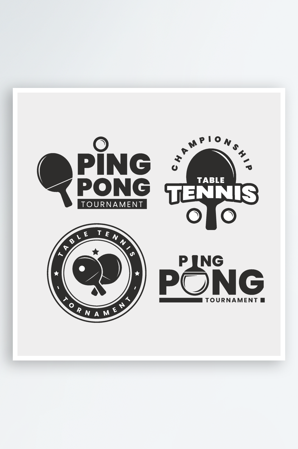 卡通可爱扁平乒乓球俱乐部logo矢量设计素材下载-众图网