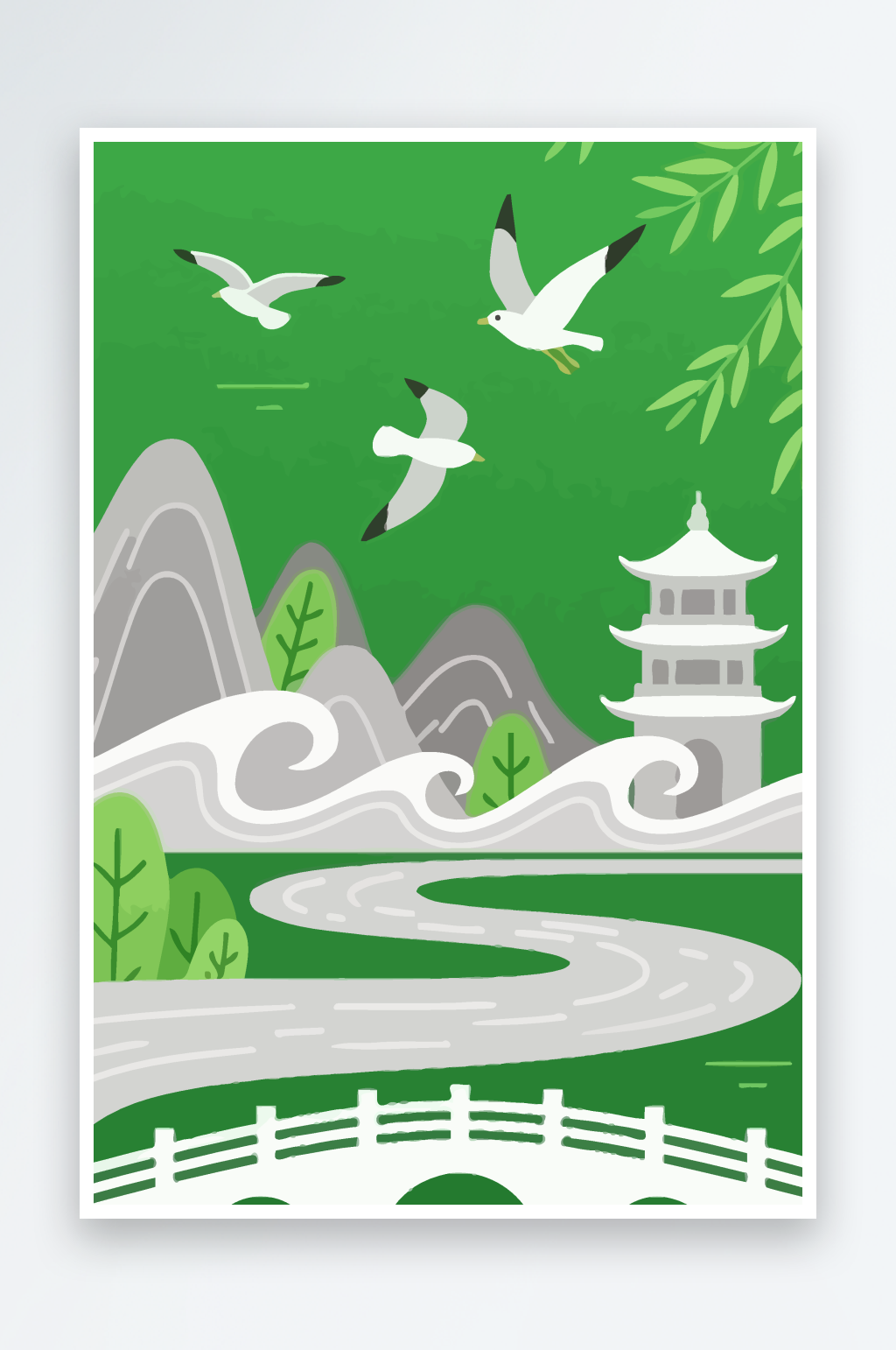 鸽子矢量插画图形素材