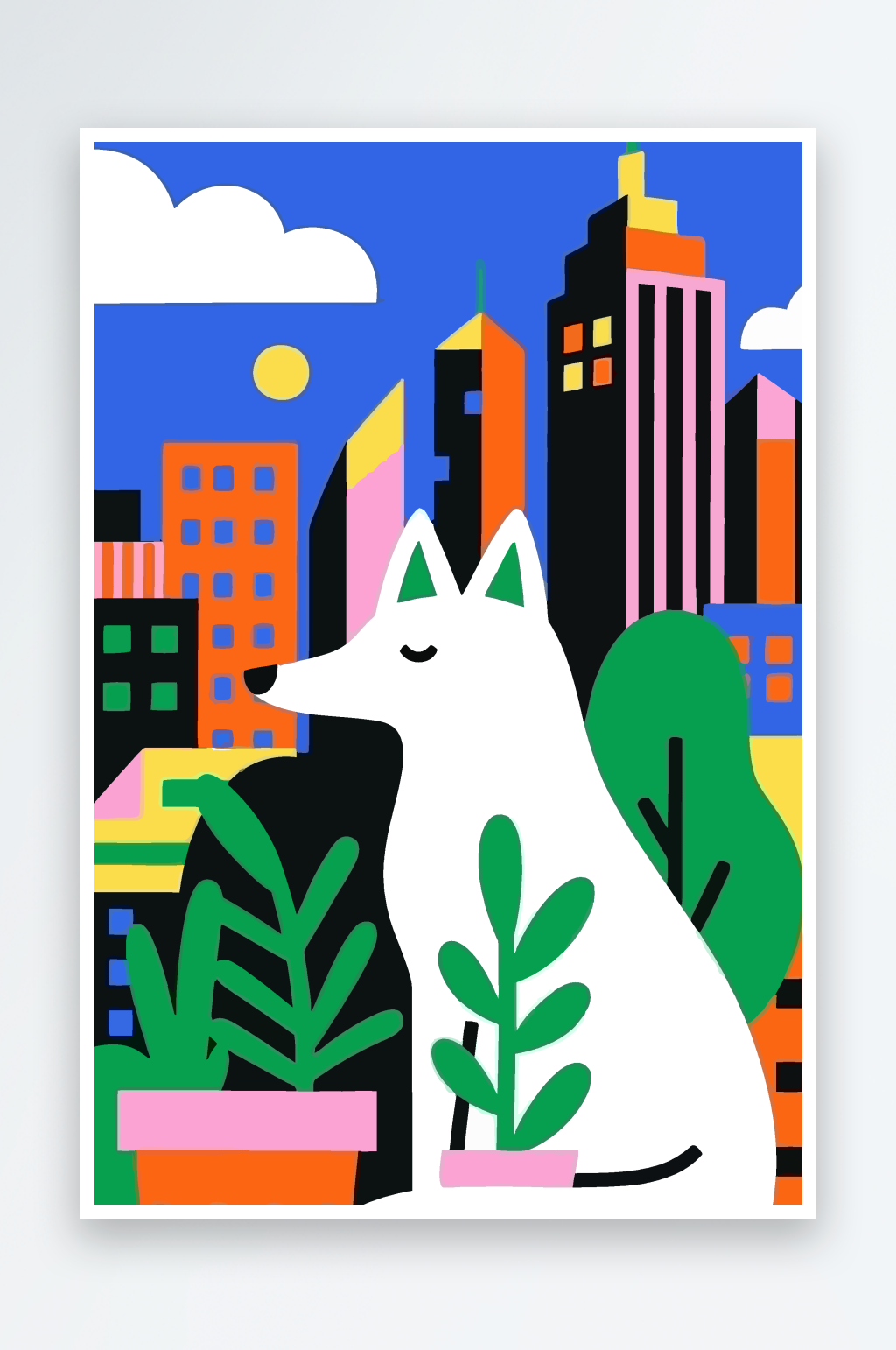 狐狸娃娃矢量插画图形素材