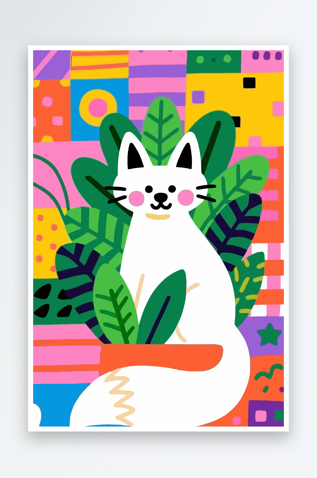 狐狸娃娃矢量插画图形素材