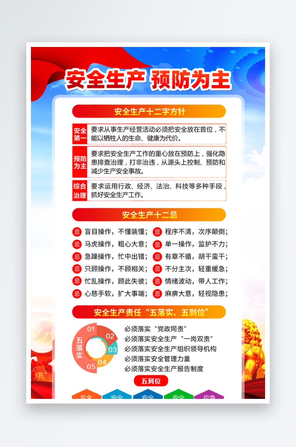 藍(lán)色2025年安全生產(chǎn)月海報(bào)素材
