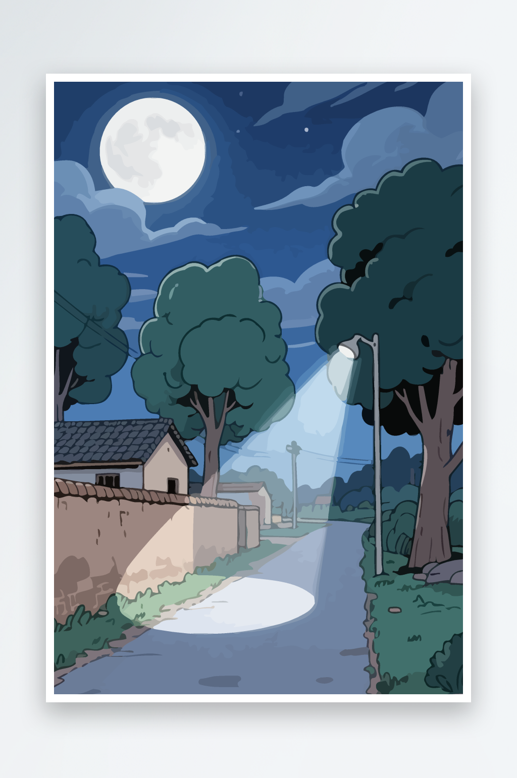 夜景矢量插画图形元素素材