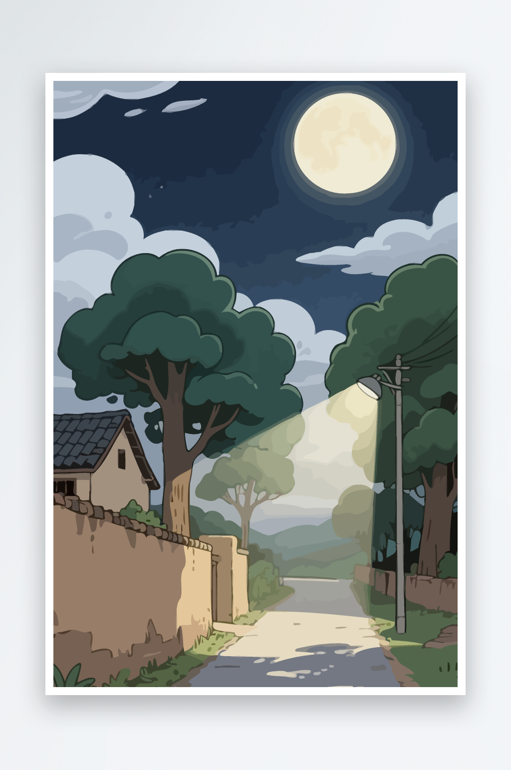 夜景矢量插画图形素材