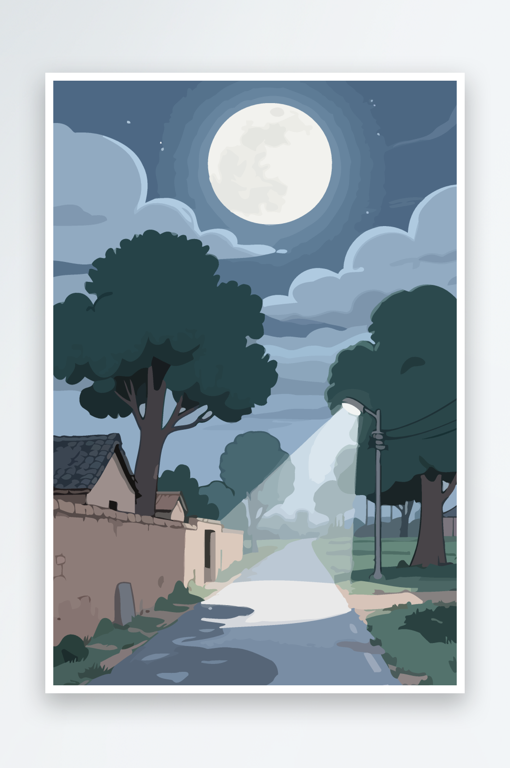 夜景矢量插画图形素材