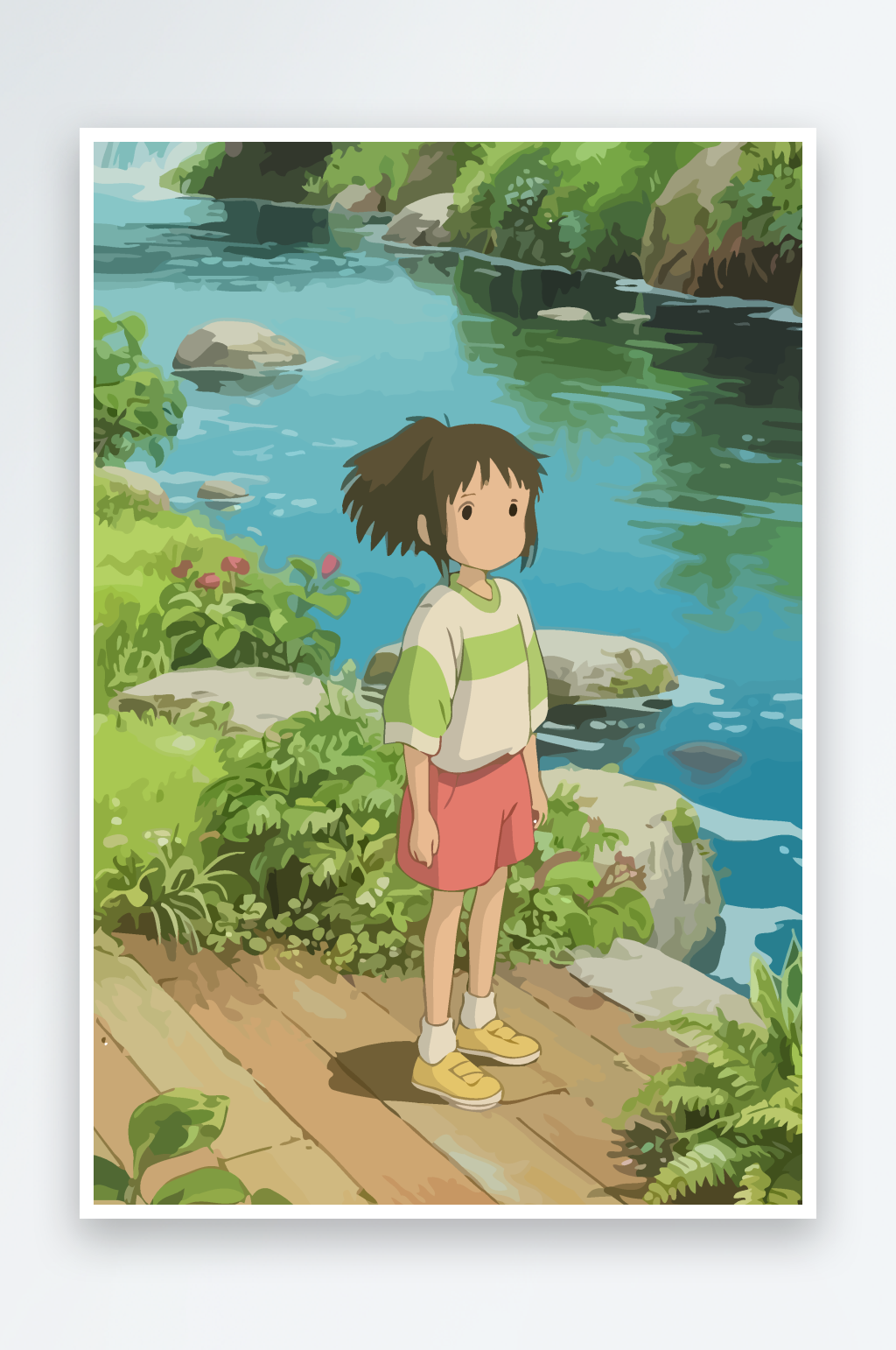 女孩窗户矢量插画元素素材