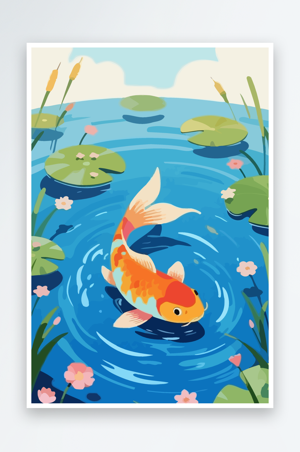金鱼矢量插画图形元素素材