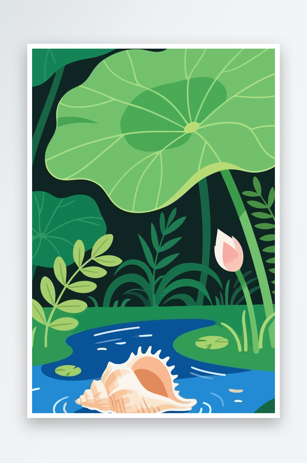 海螺矢量插画图形元素素材