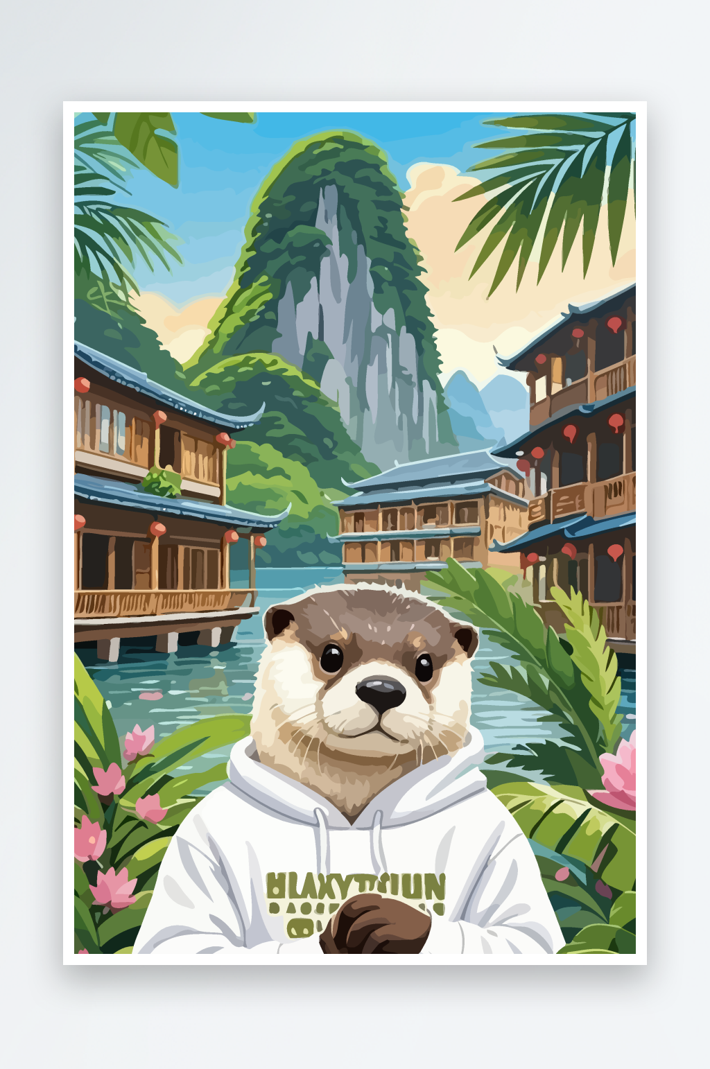 小熊猫娃娃插画图形素材