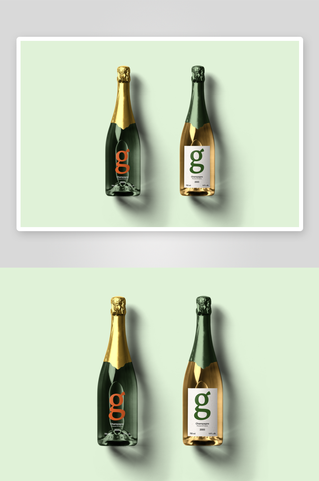 高端香槟酒瓶样机素材