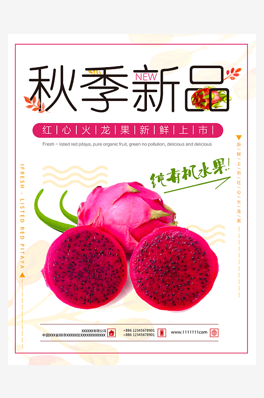 火龙果海报设计模板素材