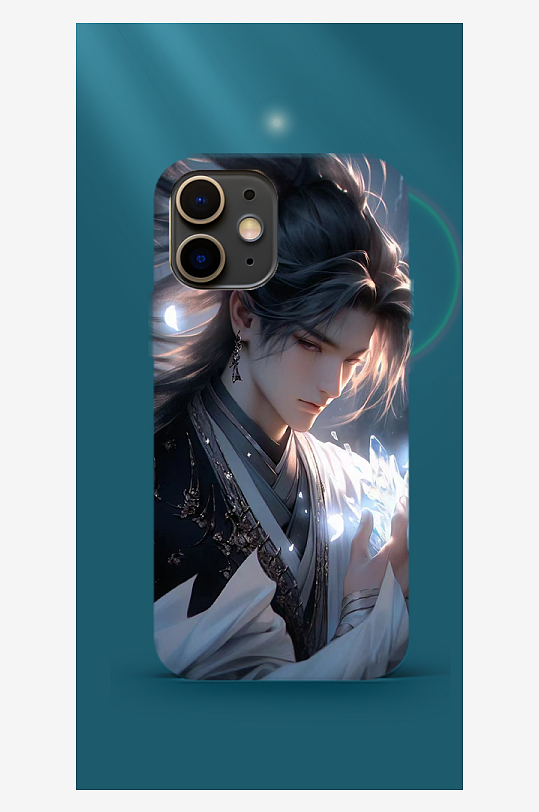 彩色古风人物手机壳设计-众图网