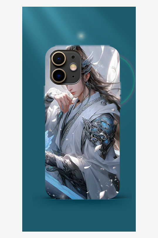 彩色古风人物手机壳设计-众图网