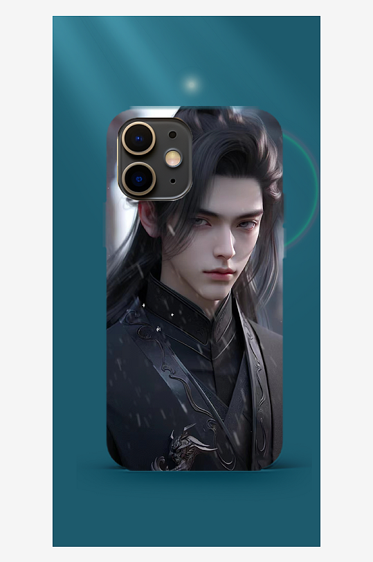 彩色古风人物手机壳设计-众图网