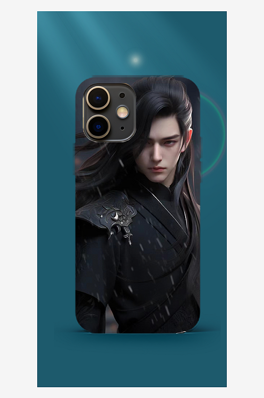 彩色古风人物手机壳设计-众图网