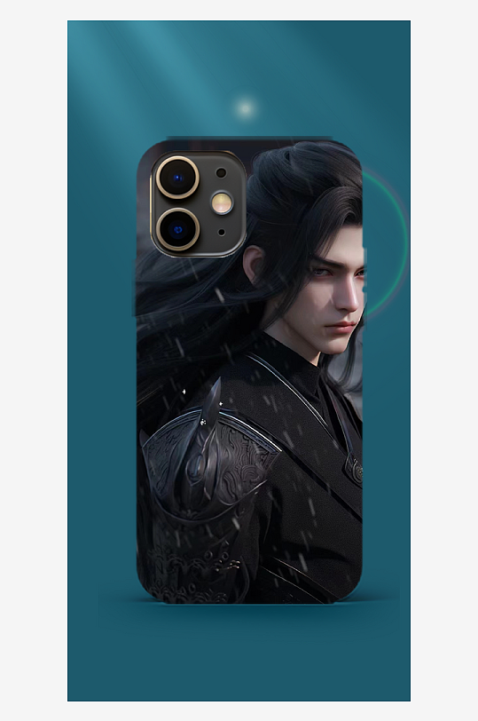 彩色古风人物手机壳设计-众图网