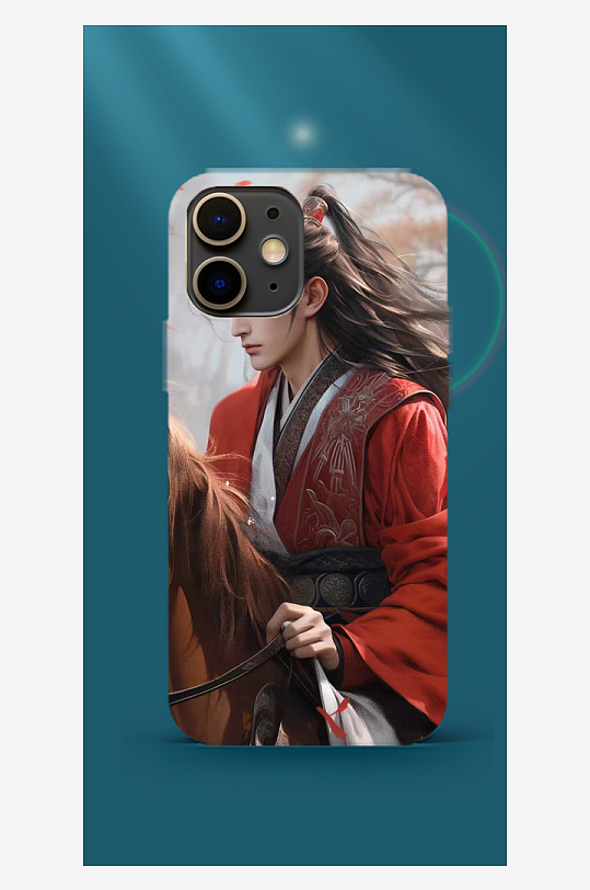 彩色古风人物手机壳设计-众图网