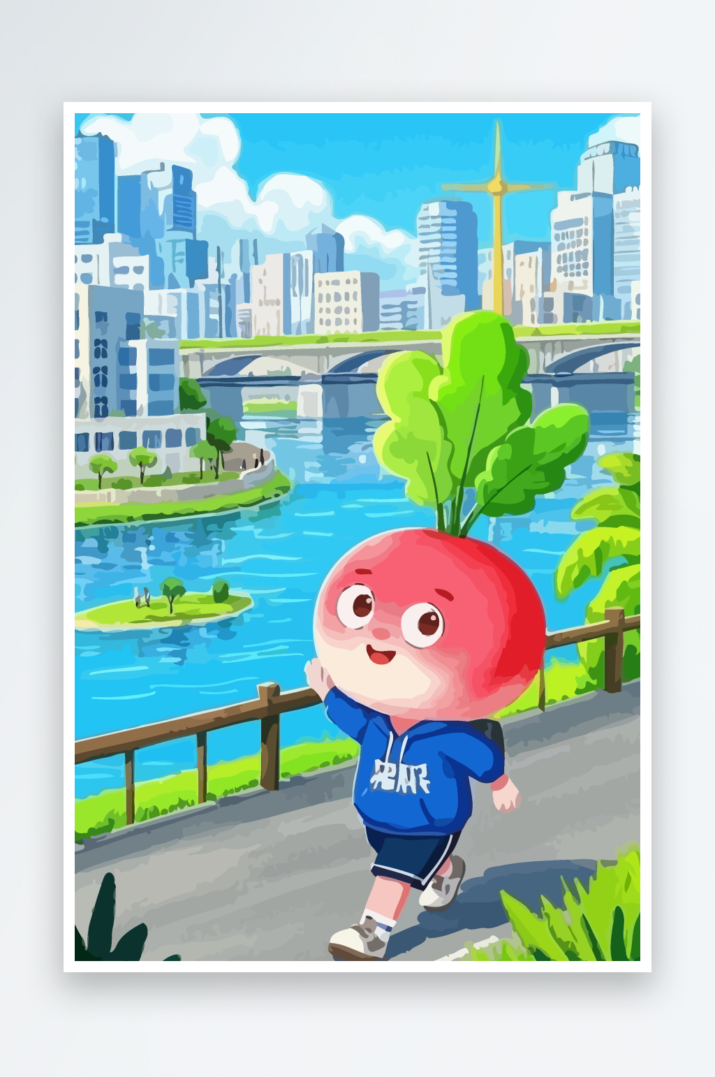 萝卜娃娃插画图形元素素材