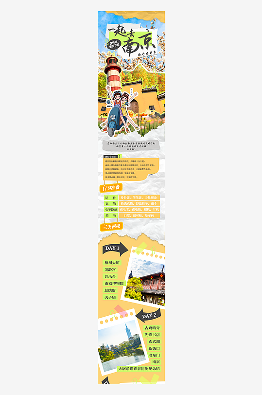 城市旅游攻略推广详情长图PSD源文件素材-众图网